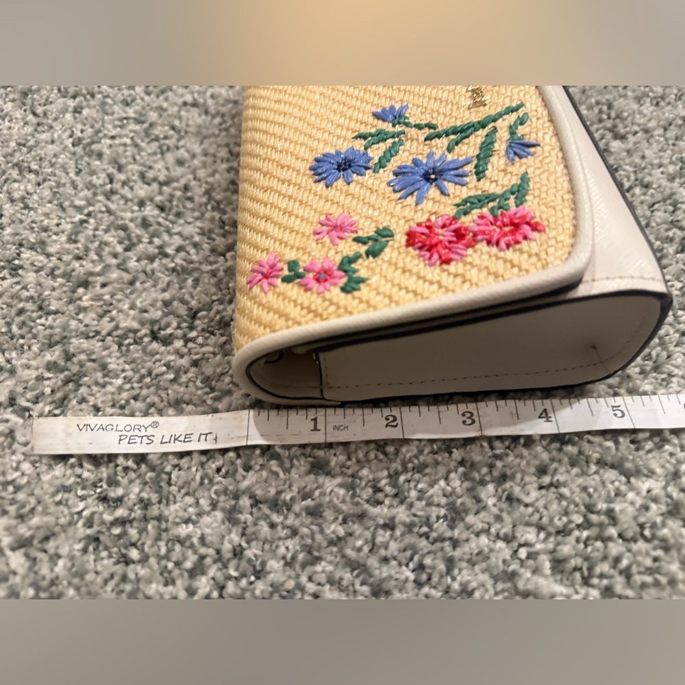 kate spade Cream Floral Embroidered Straw Crossbody - Picture 10 of 10